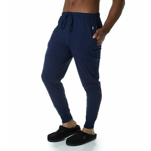Polo Ralph Lauren Men Sz S L204 Relaxed Fit Navy Blue Cotton Lounge Jogger Pants - Picture 9 of 9